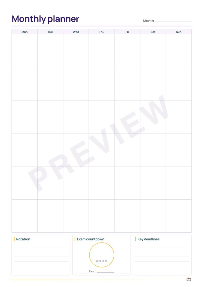Monthly planner preview 2