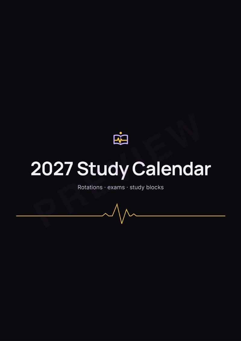 Med school study calendar preview 2
